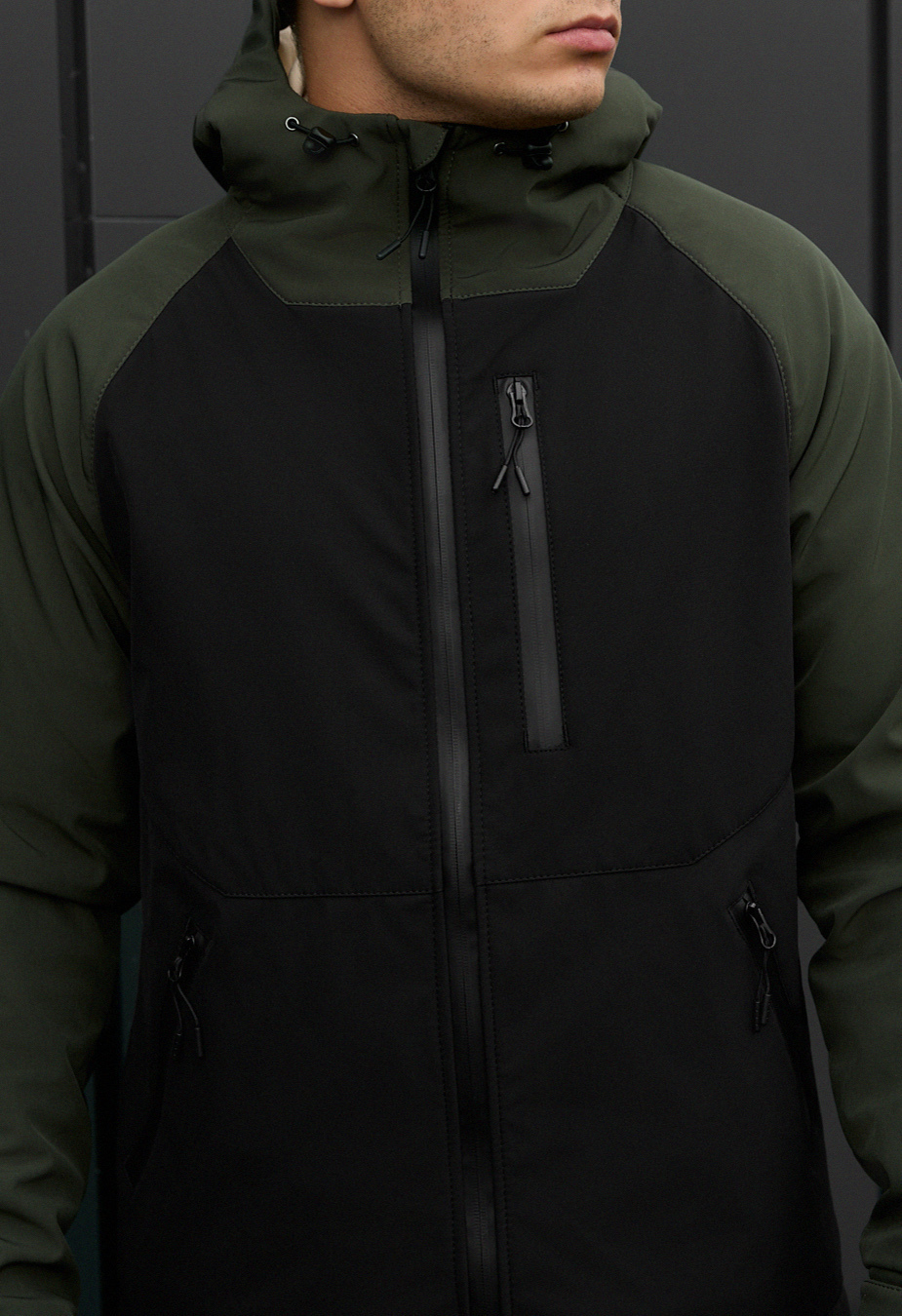 Geacă Staff bu soft shell khaki & black