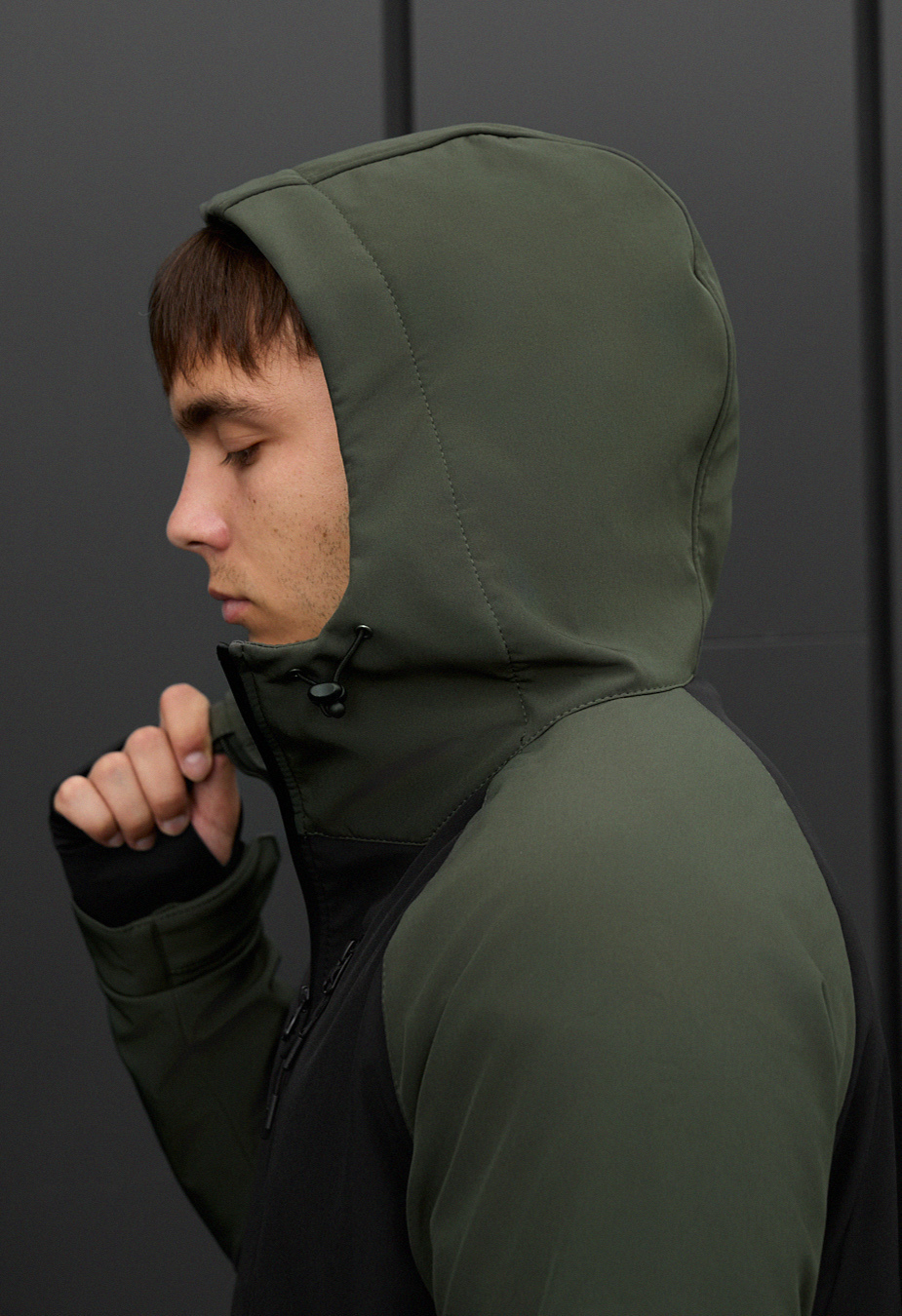 Geacă Staff bu soft shell khaki & black