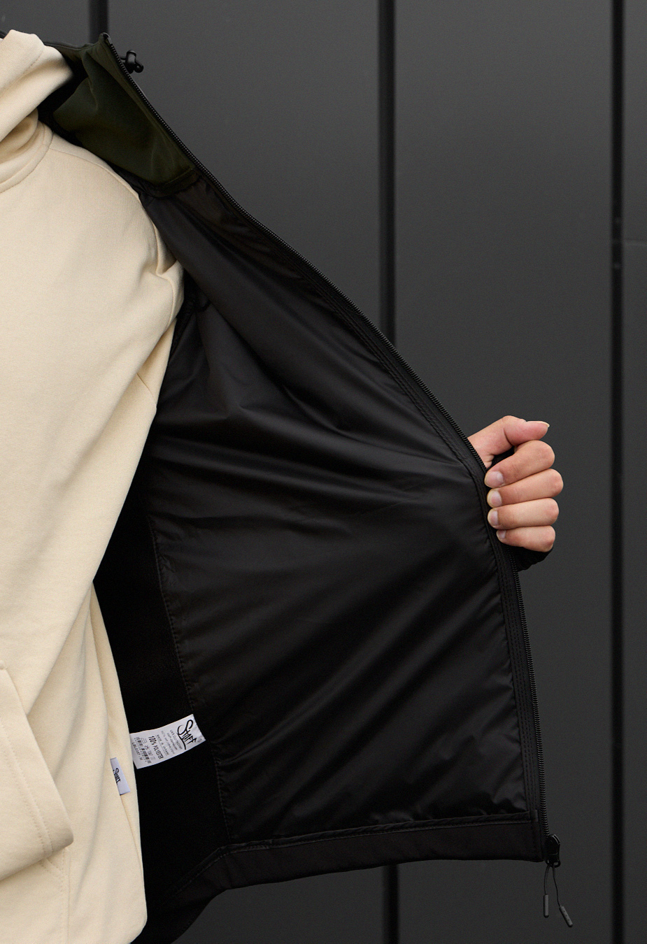 Geacă Staff bu soft shell khaki & black