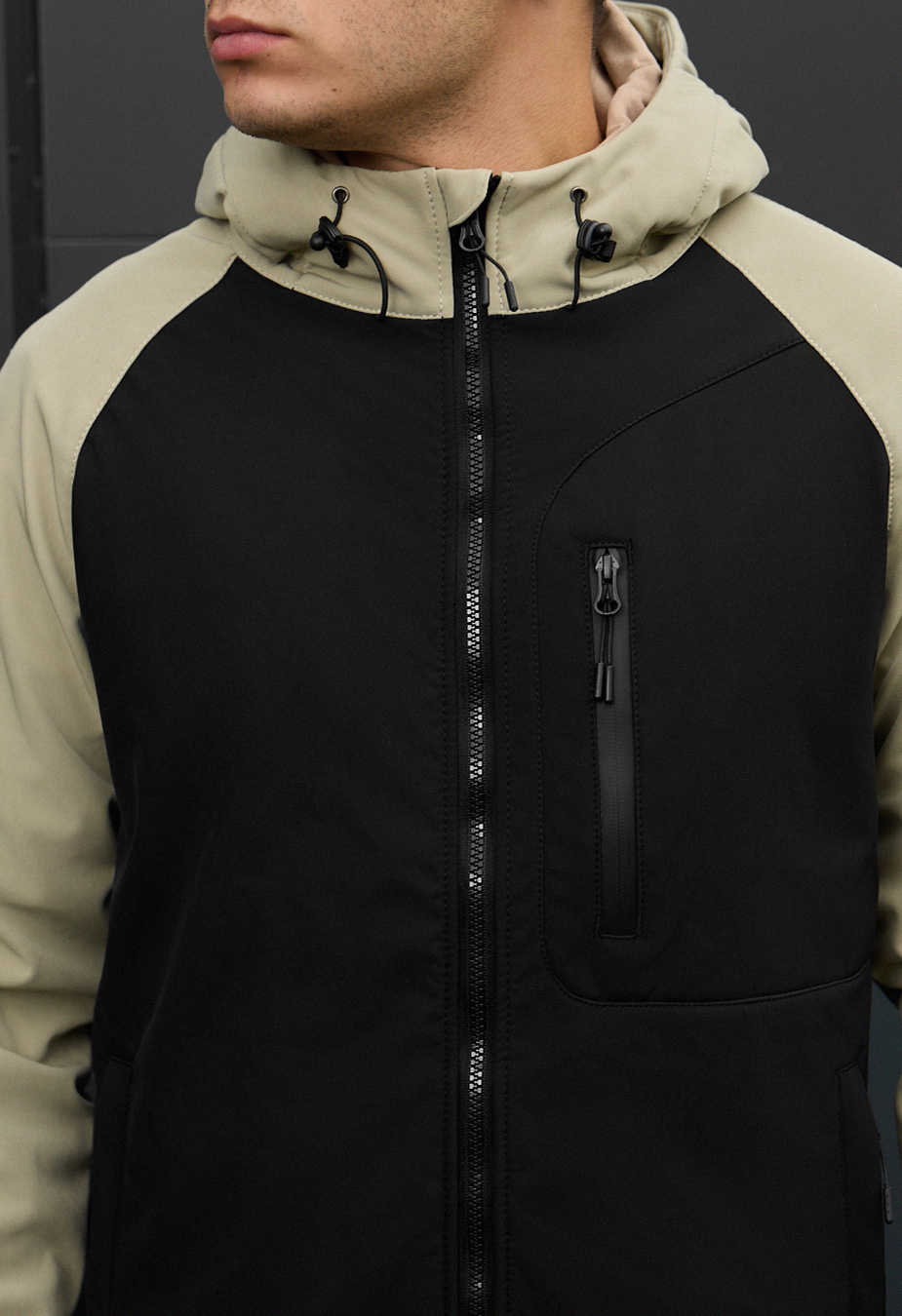 Geacă soft shell Staff re black & light olive