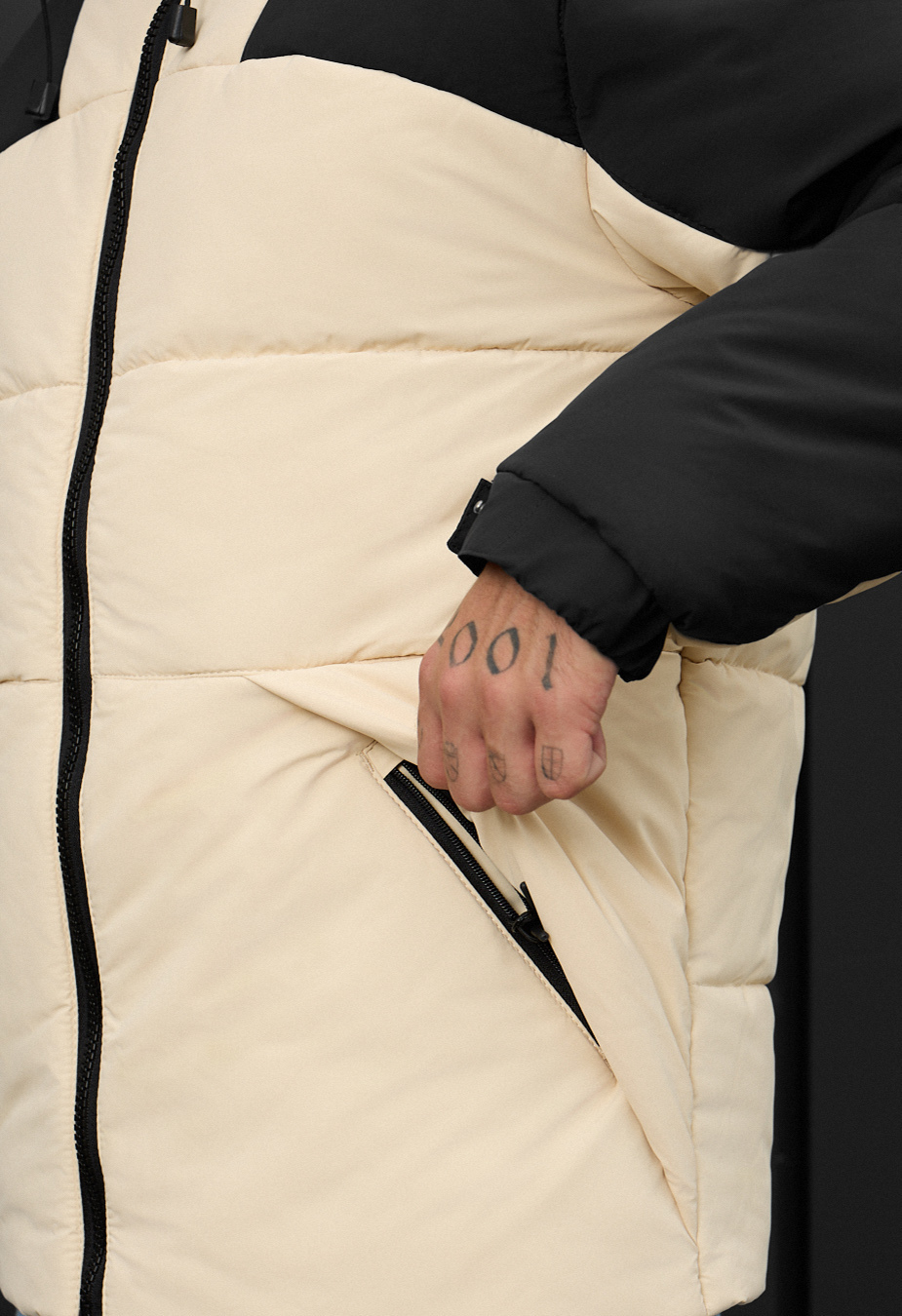 Geacă de iarnă Staff tund milk & black