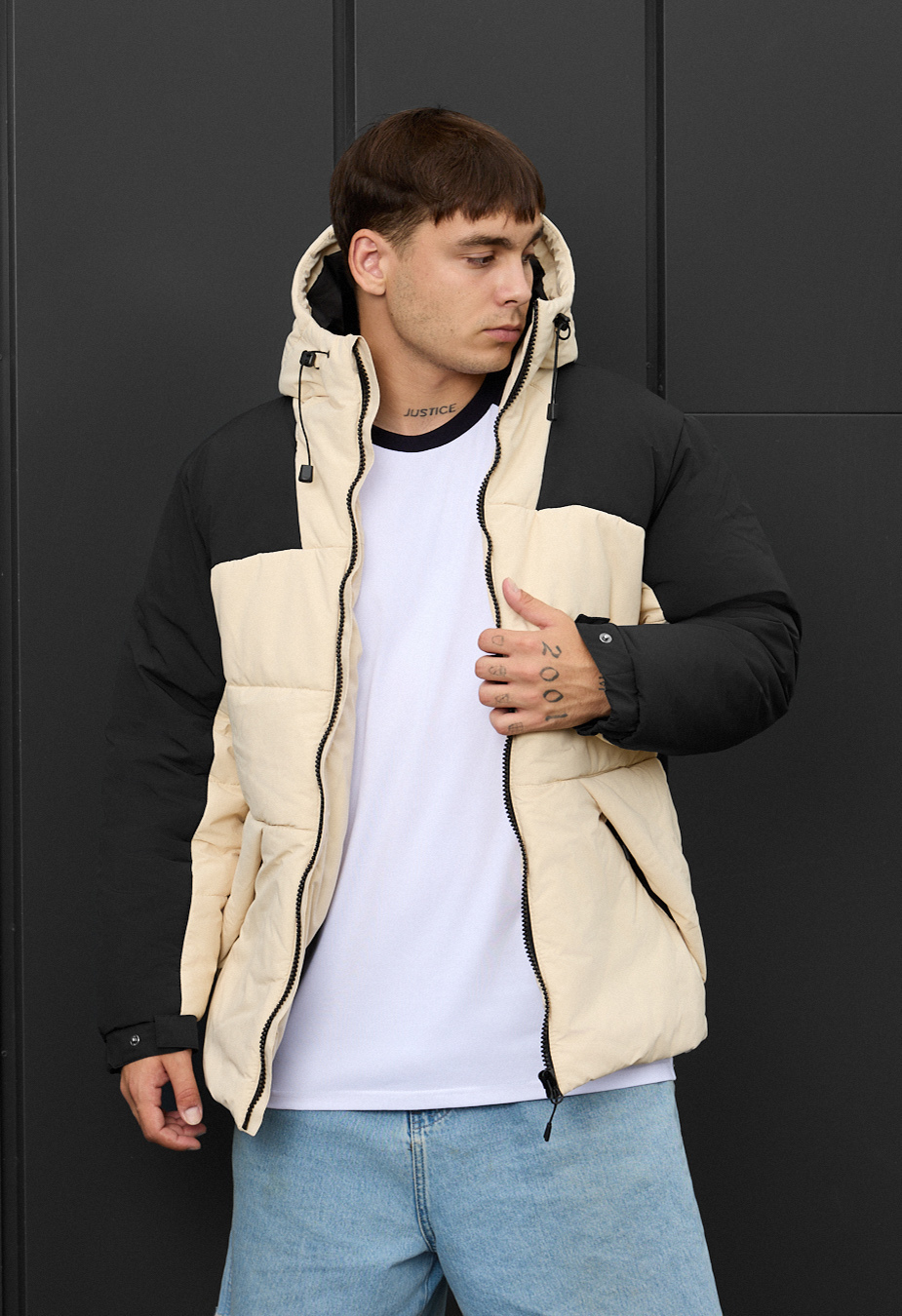 Geacă de iarnă Staff tund milk & black