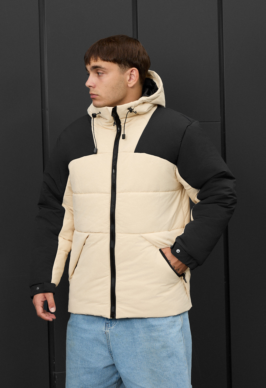 Geacă de iarnă Staff tund milk & black