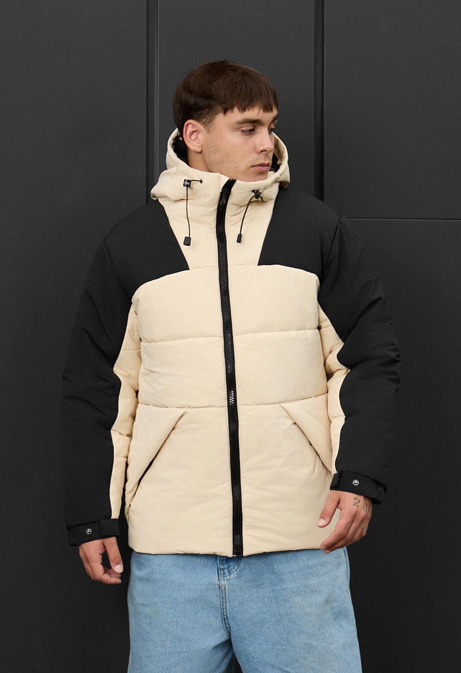 Geacă de iarnă Staff tund milk & black