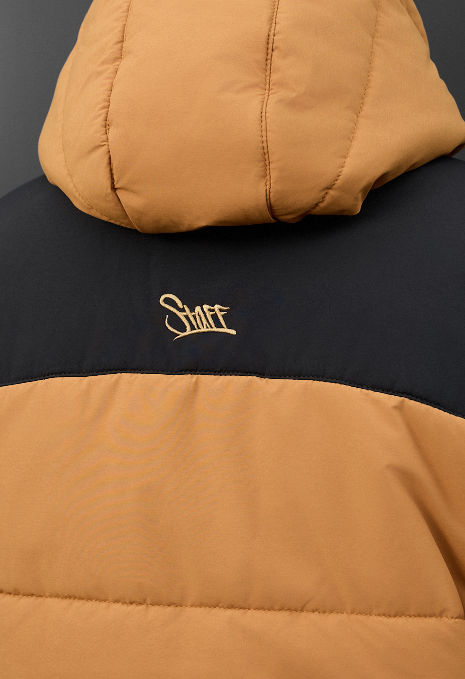 Geacă de iarnă Staff tund light brown & black