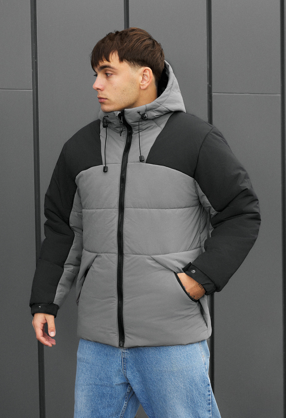 Geacă de iarnă Staff tund gray & black