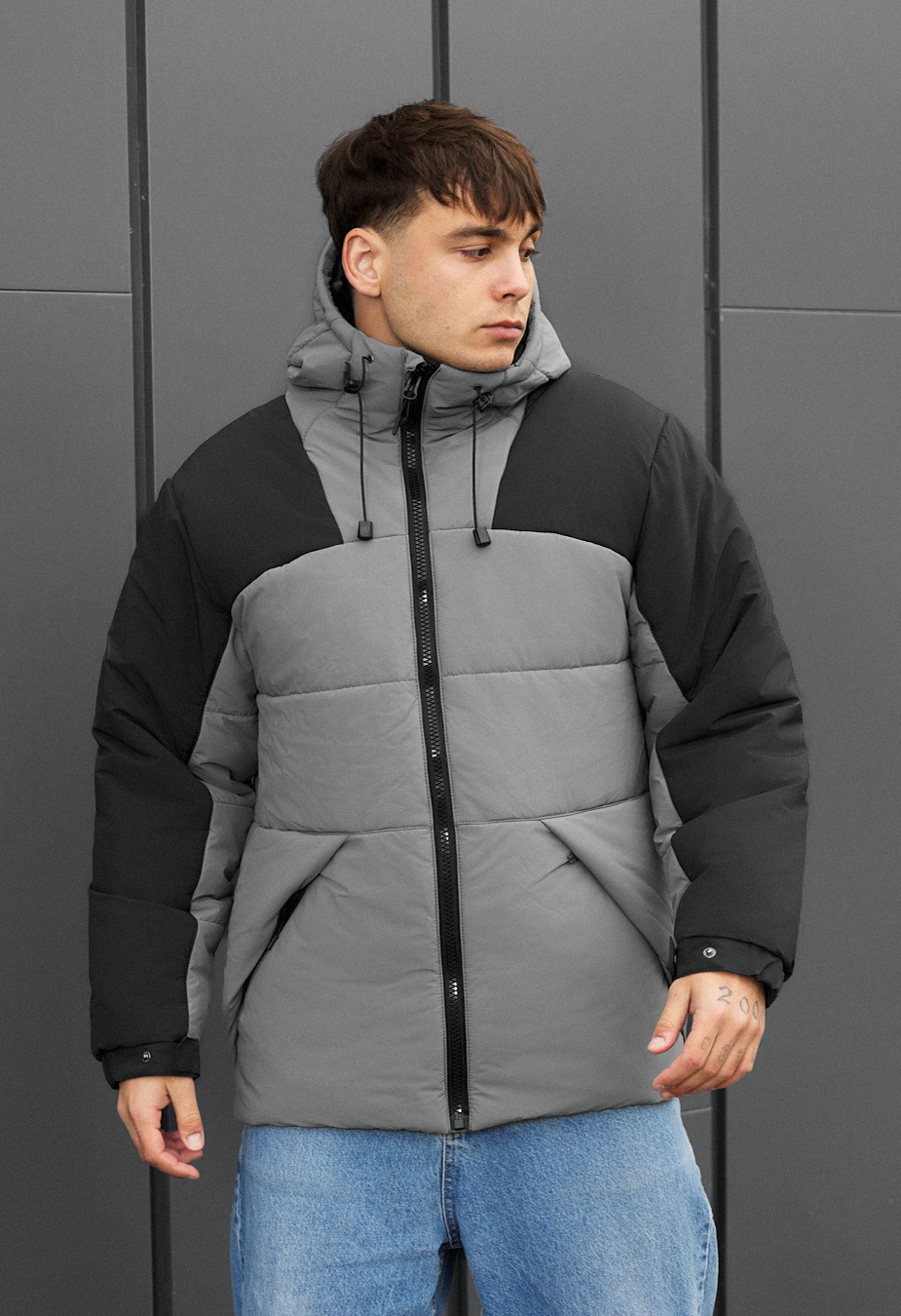 Geacă de iarnă Staff tund gray & black