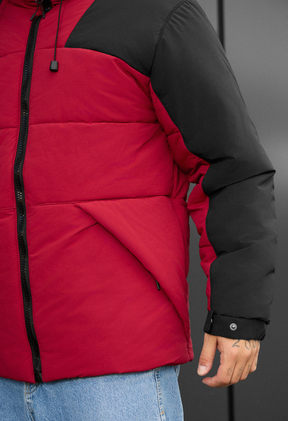 Geacă de iarnă Staff tund red & black