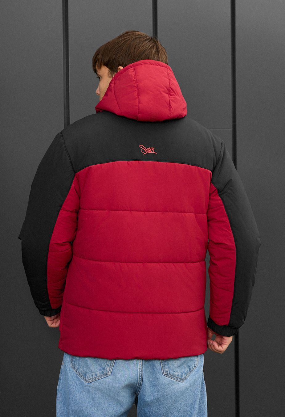 Geacă de iarnă Staff tund red & black