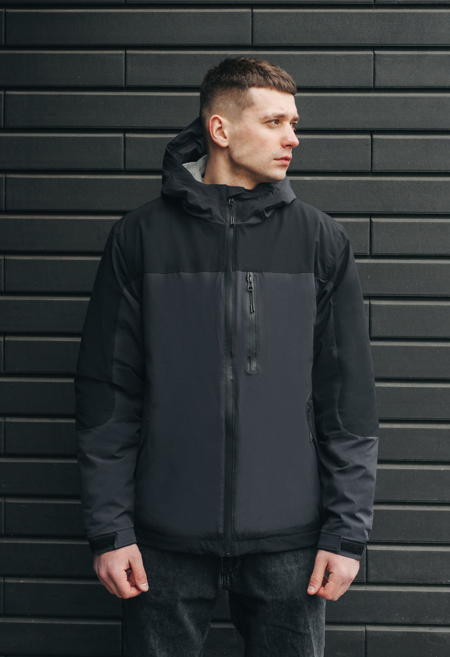 Geacă Staff geo black & gray