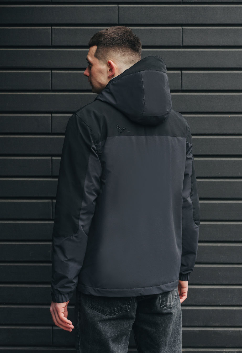 Geacă Staff geo black & gray