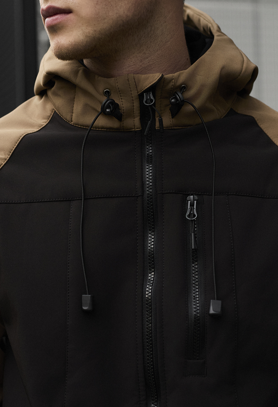 Geacă Staff di light brown & black