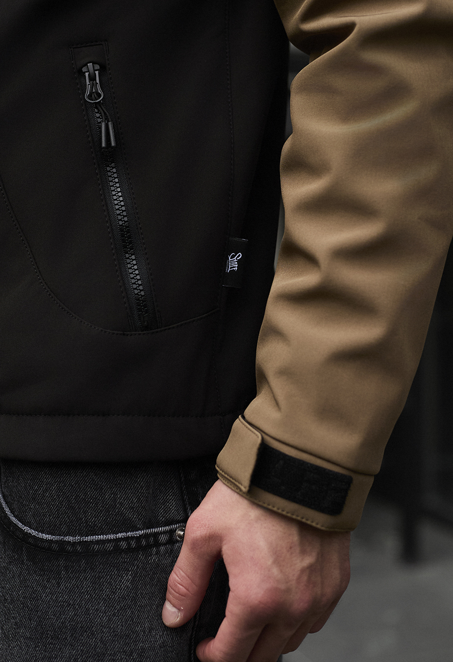 Geacă Staff di light brown & black