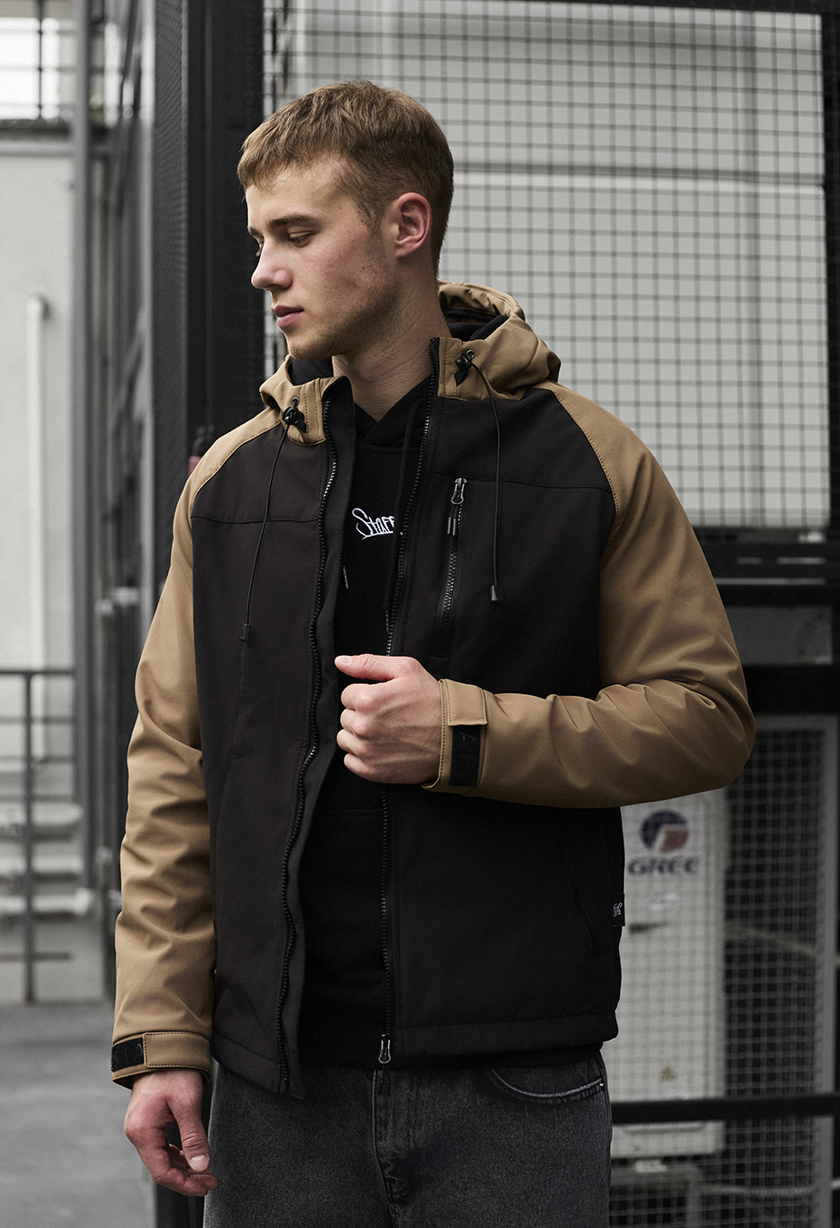 Geacă Staff di light brown & black