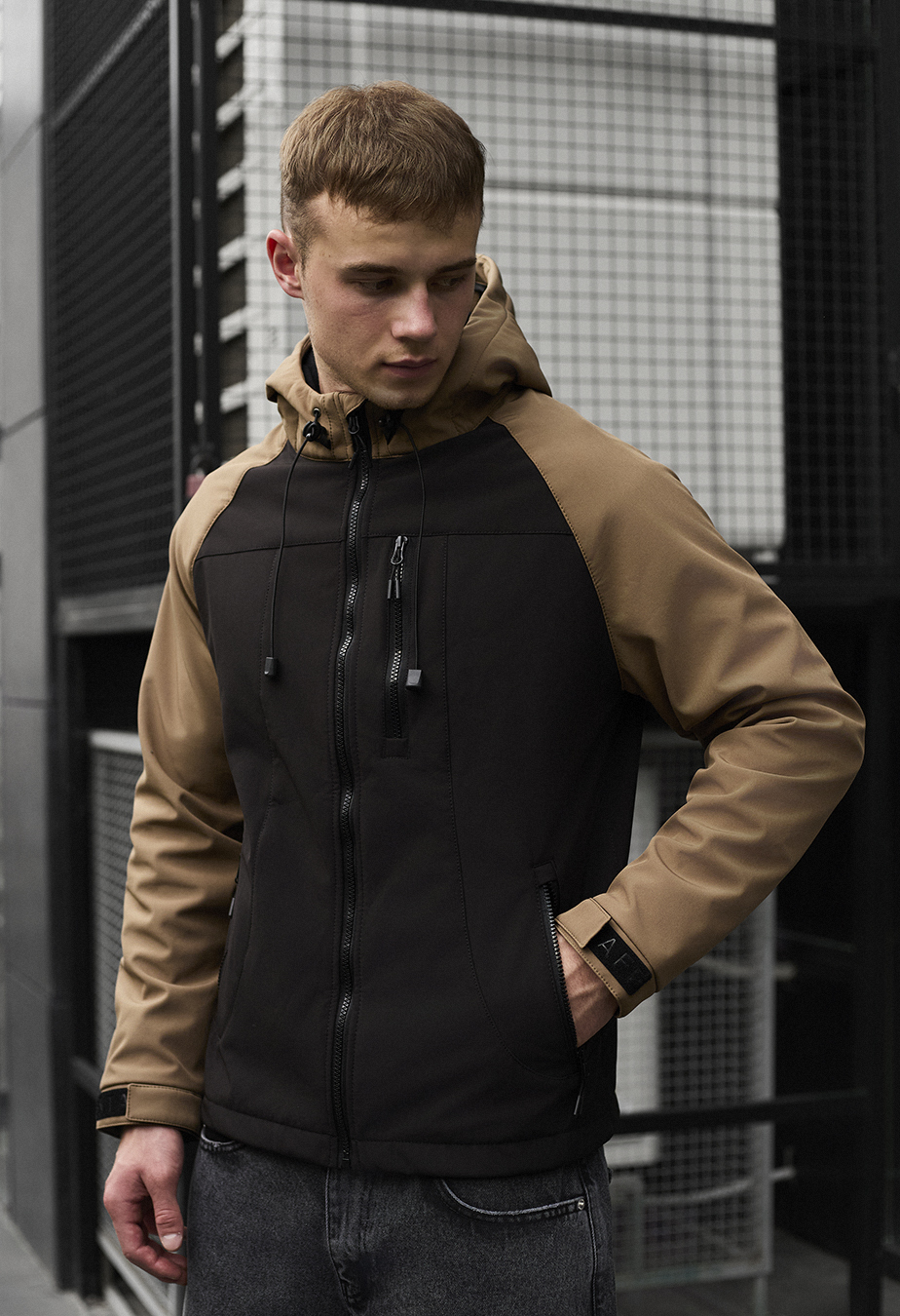 Geacă Staff di light brown & black