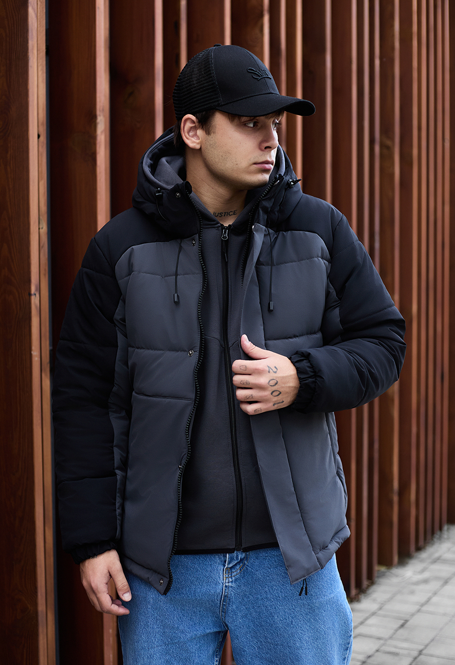 Geacă de iarnă Staff ho black & gray