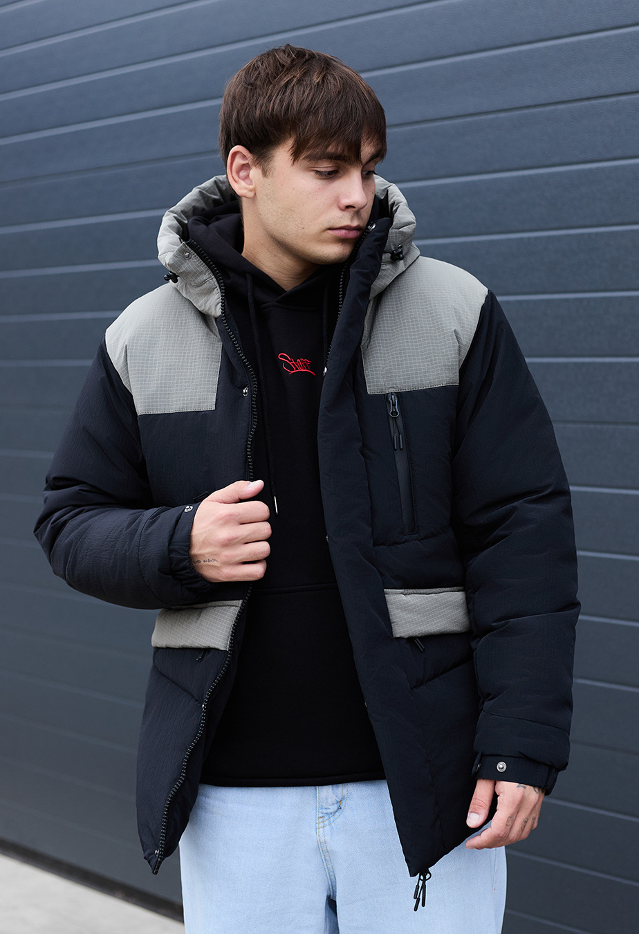 Geacă de iarnă Staff nex black & gray