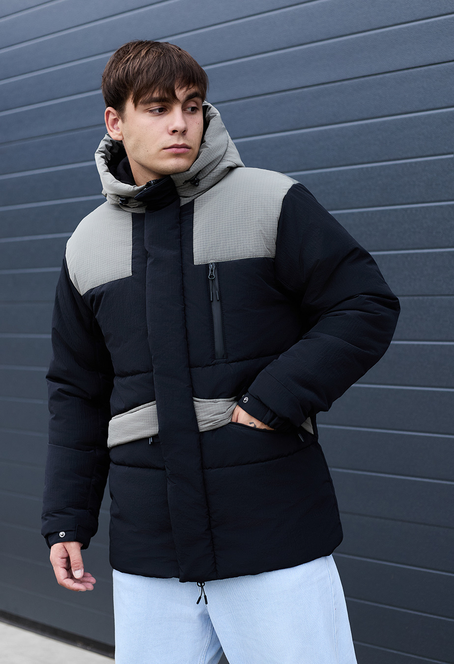 Geacă de iarnă Staff nex black & gray