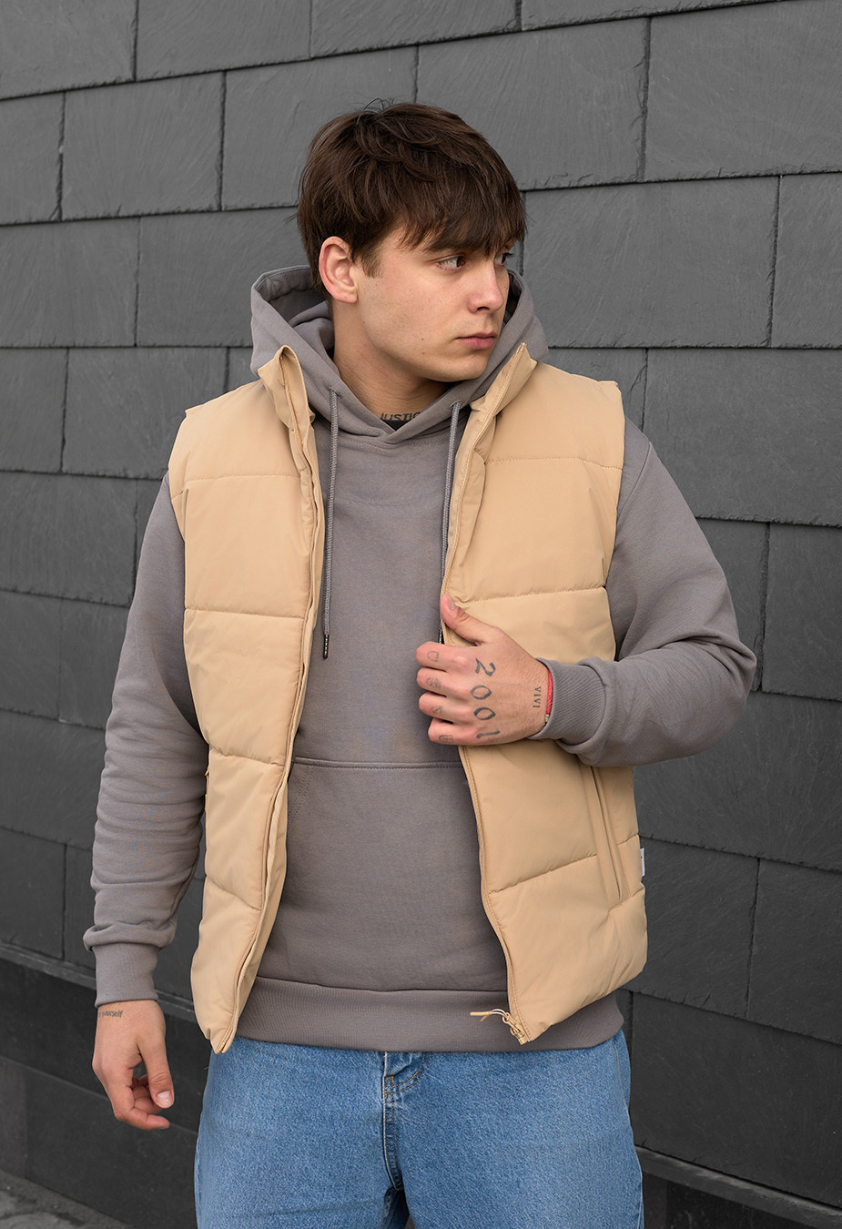 Vestă Staff zokl beige