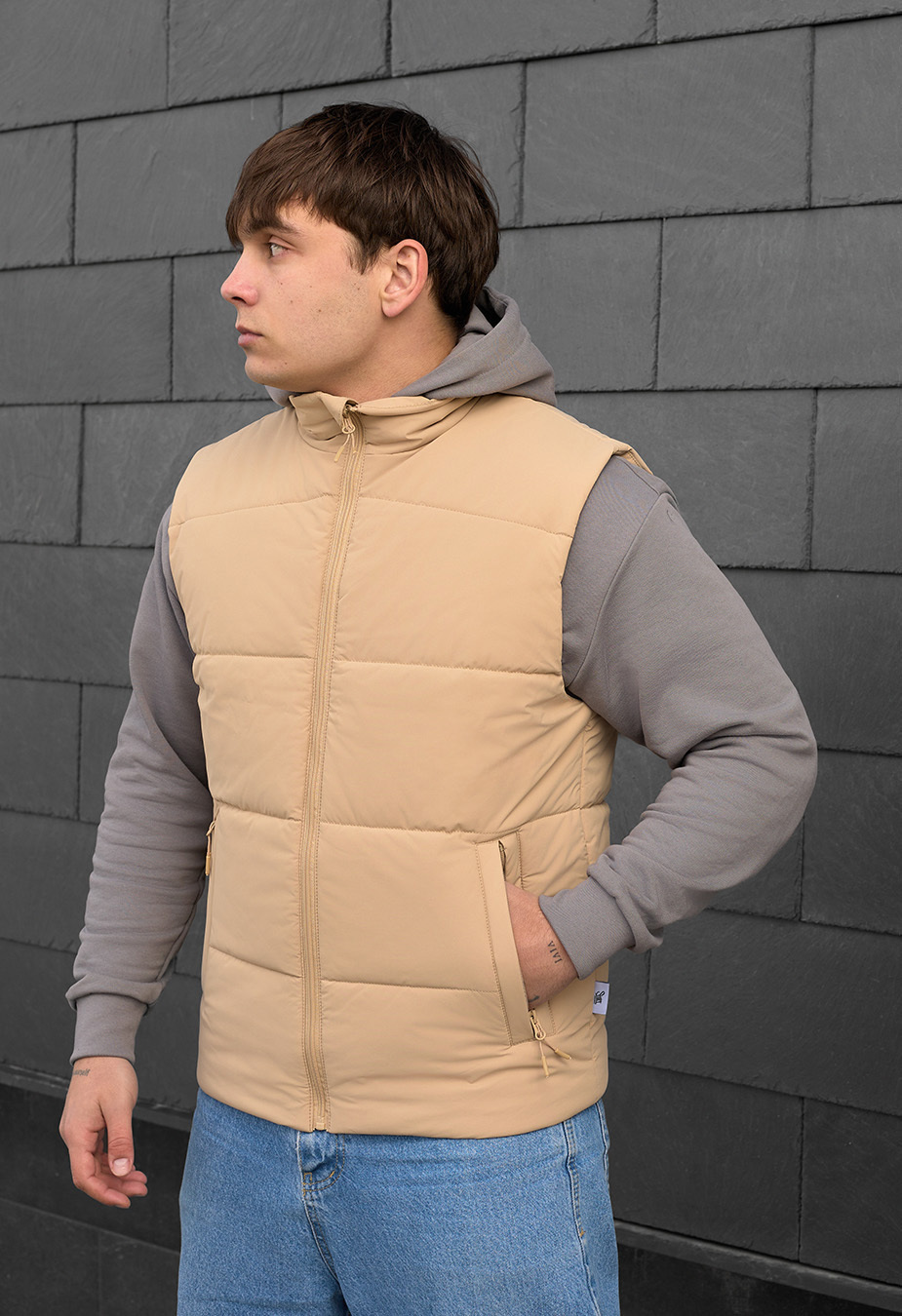 Vestă Staff zokl beige
