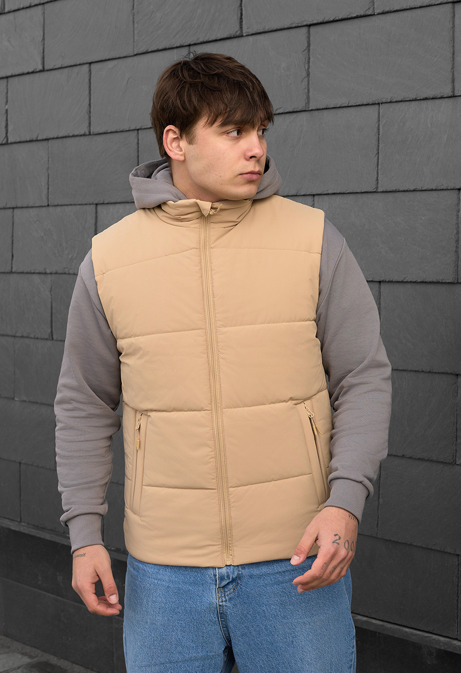 Vestă Staff zokl beige