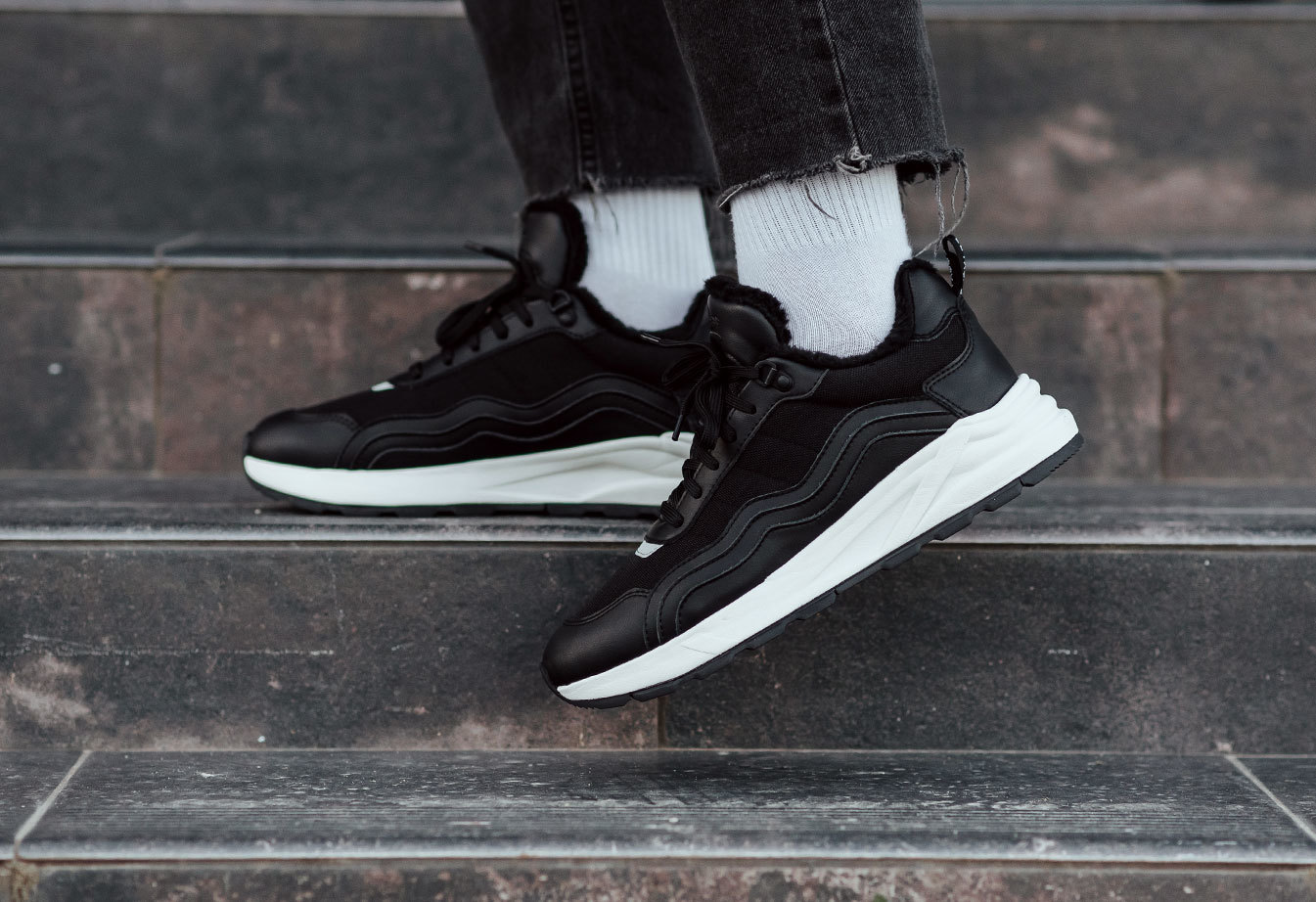 Zimowe buty Staff black (futro)