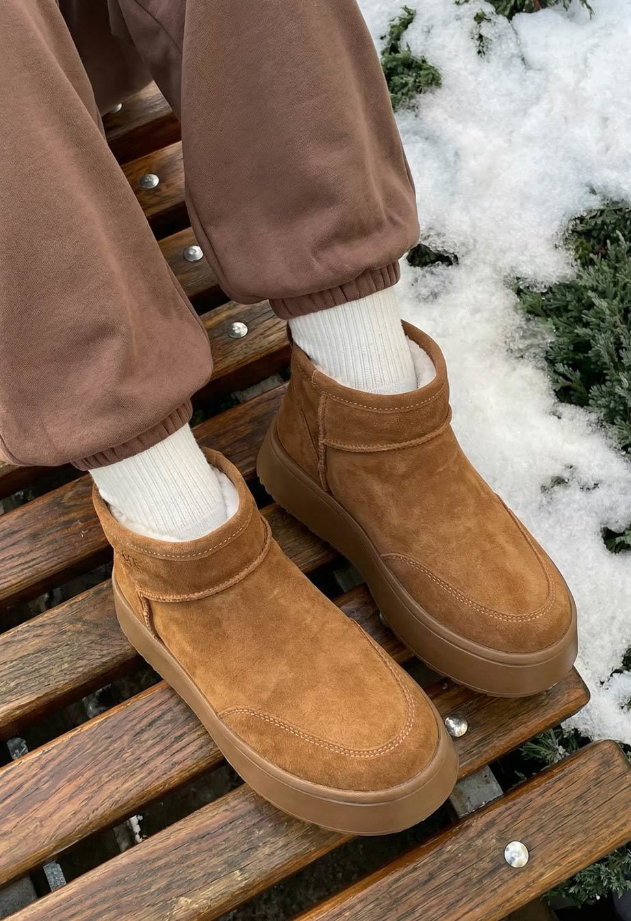 Cizme de damă Staff light brown (хутро)