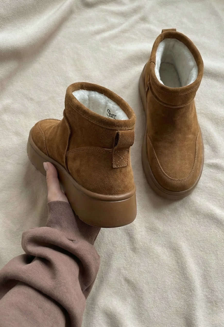 Cizme de damă Staff light brown (хутро)