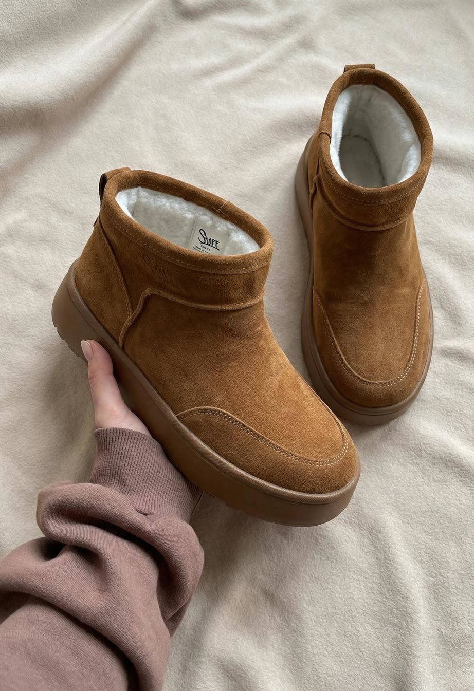 Cizme de damă Staff light brown (хутро)