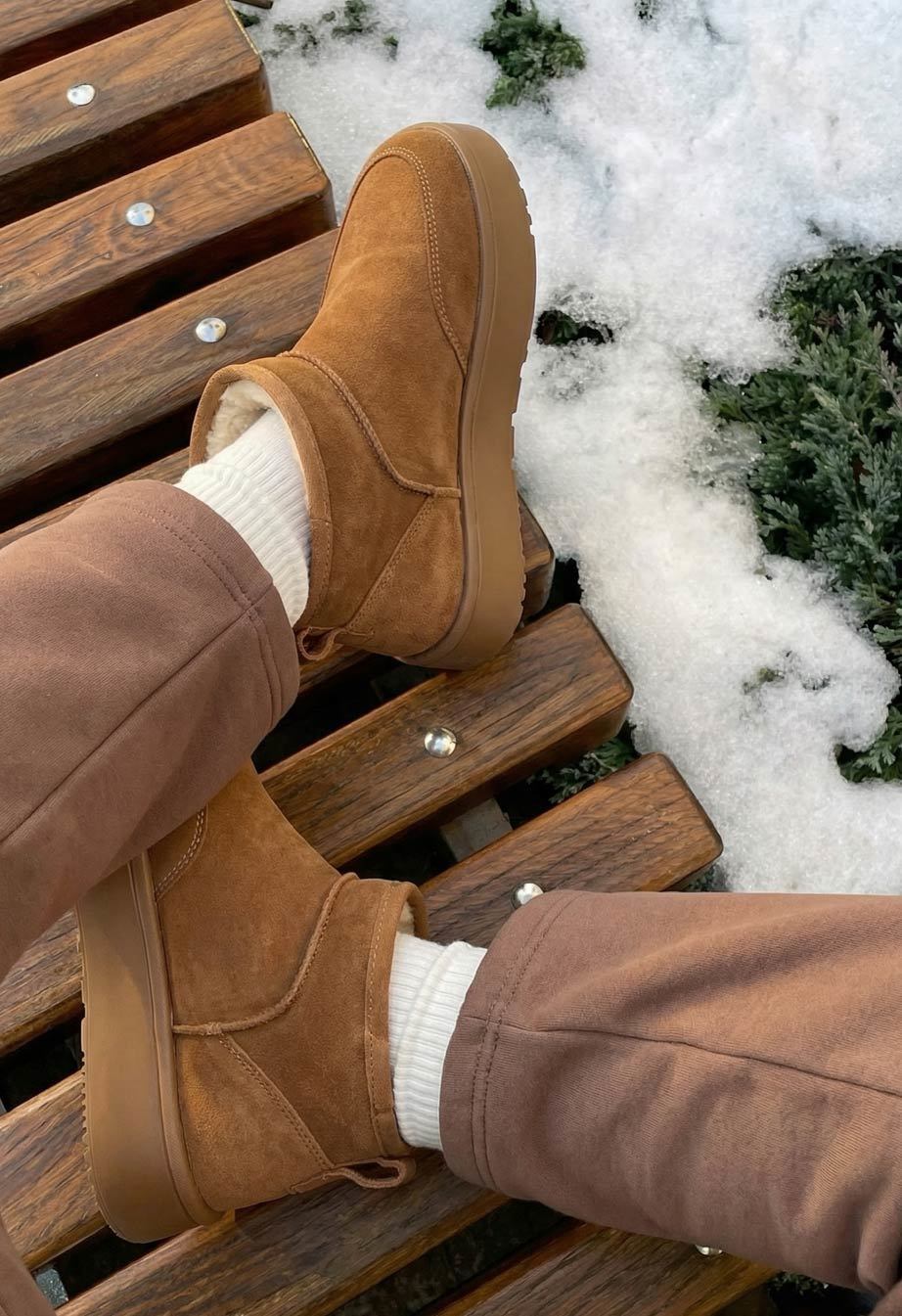 Cizme de damă Staff light brown (хутро)