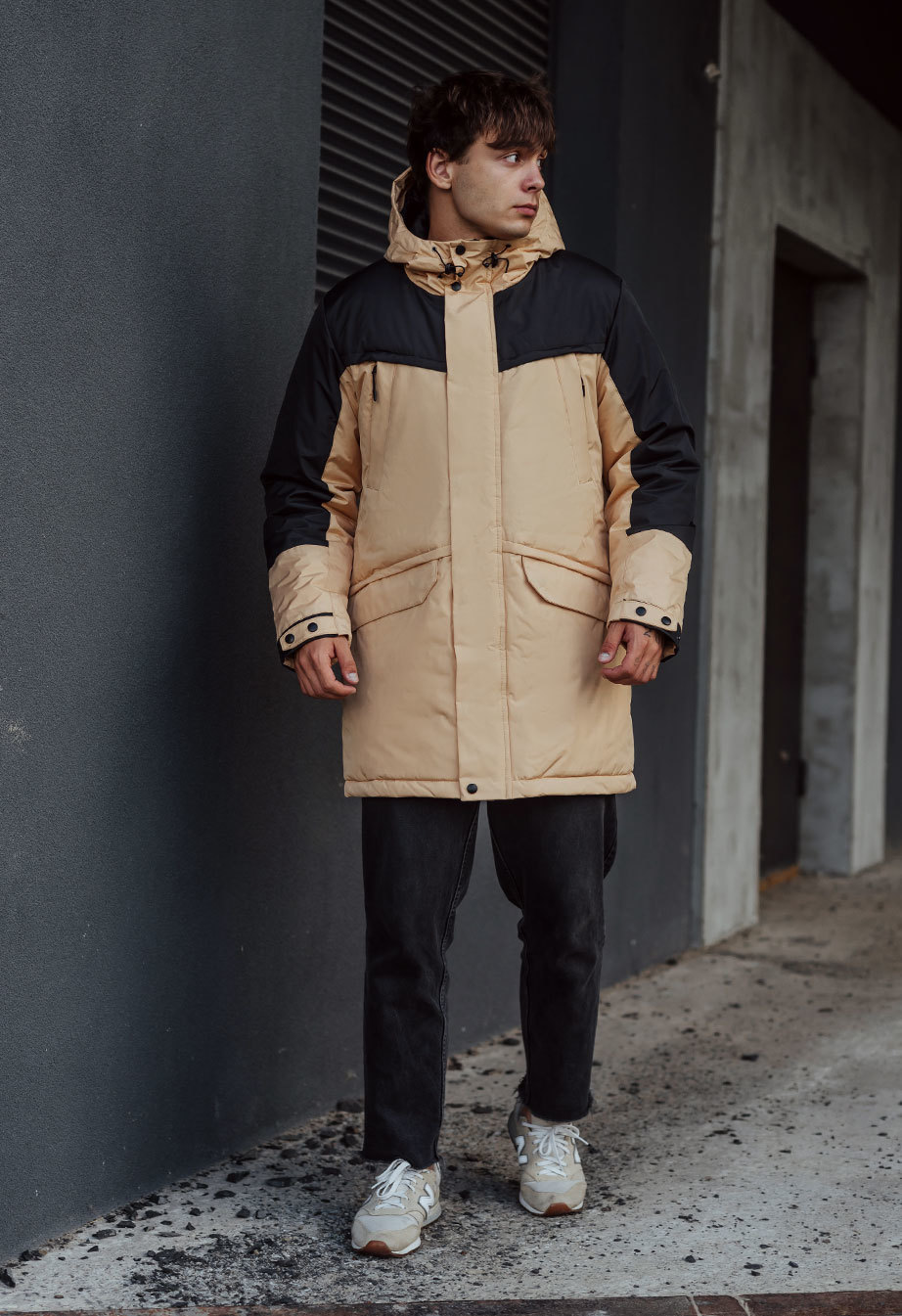 Parka de iarnă Staff sta beige & black