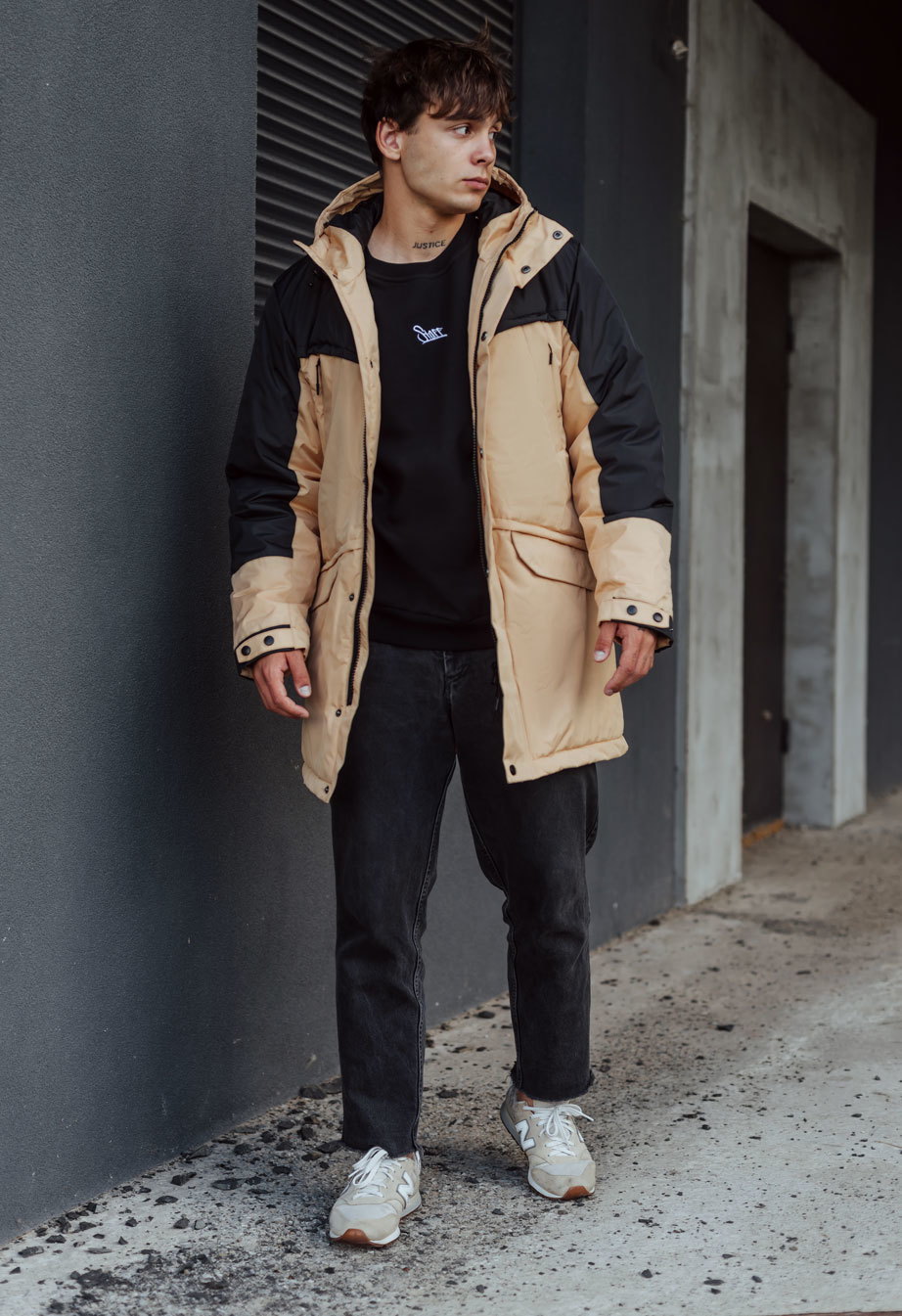 Parka de iarnă Staff sta beige & black