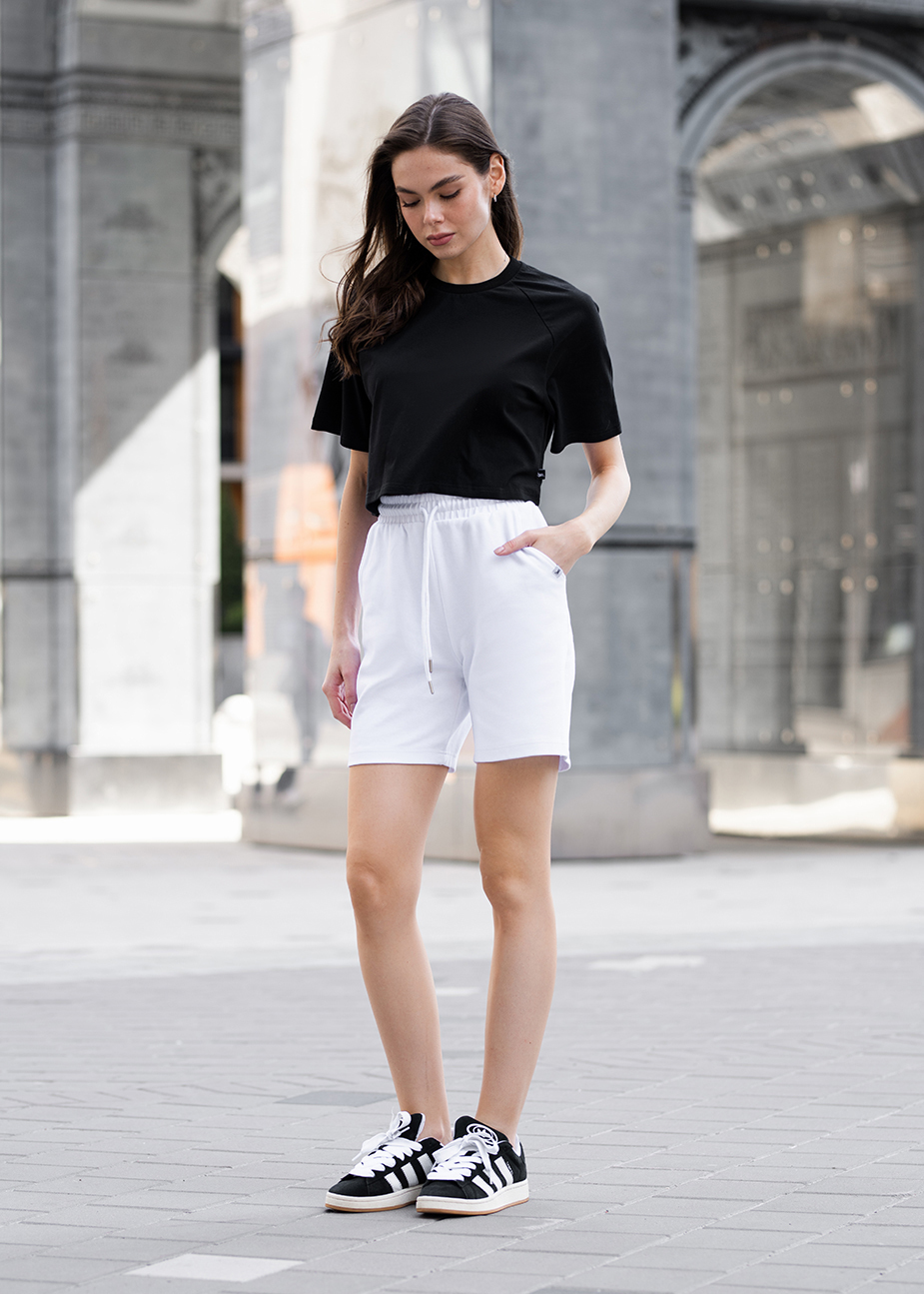 Pantaloni scurți de damă Staff white oversize