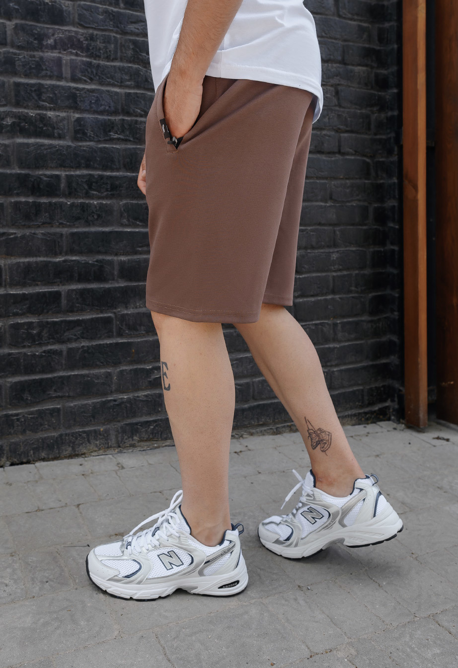 Pantaloni scurți tricotați Staff wh brown