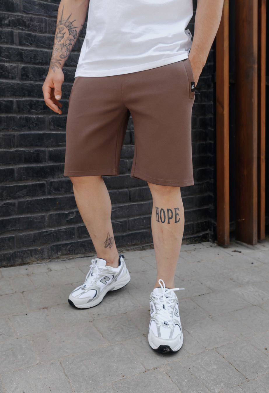 Pantaloni scurți tricotați Staff wh brown