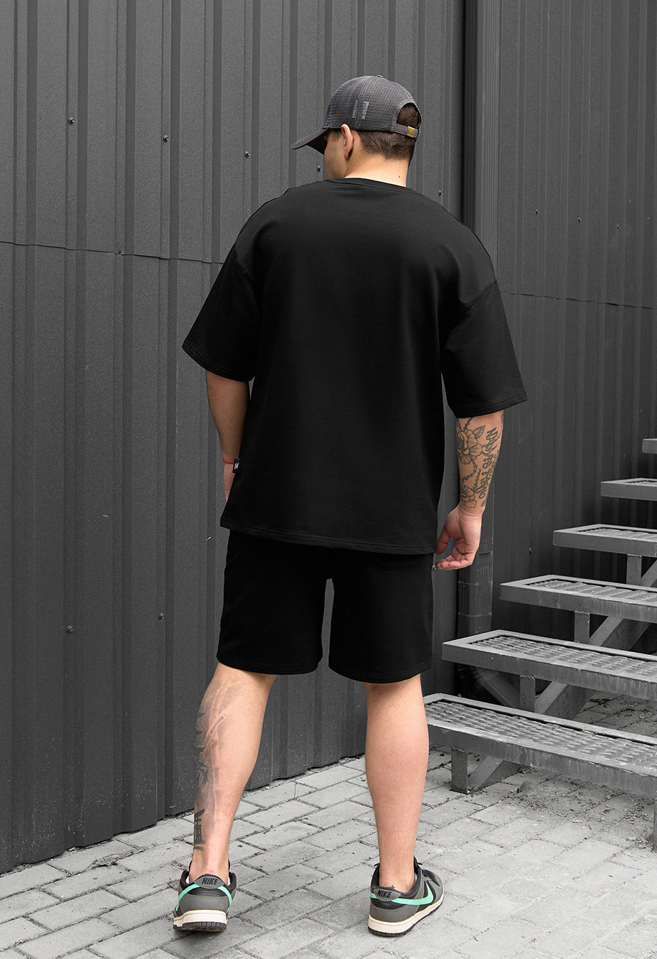 Set de vară tricou + pantaloni scurți Staff no black oversize