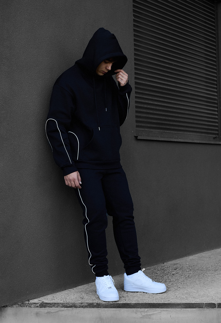 Costum de trening Staff kant black logo oversize fleece