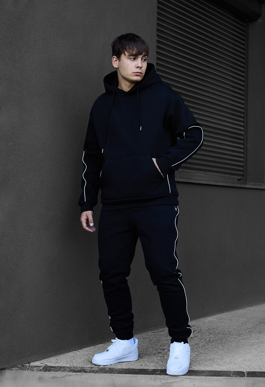 Costum de trening Staff kant black logo oversize fleece