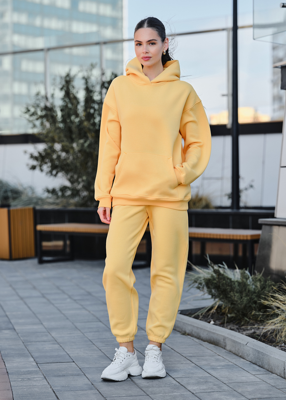 Costum de trening de damă  Staff dix yellow fleece oversize