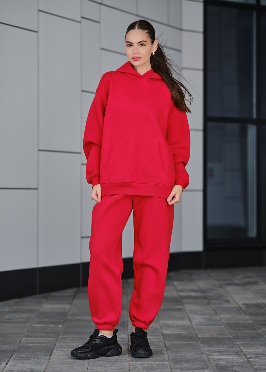 Costum de trening de damă Staff dix red fleece oversize