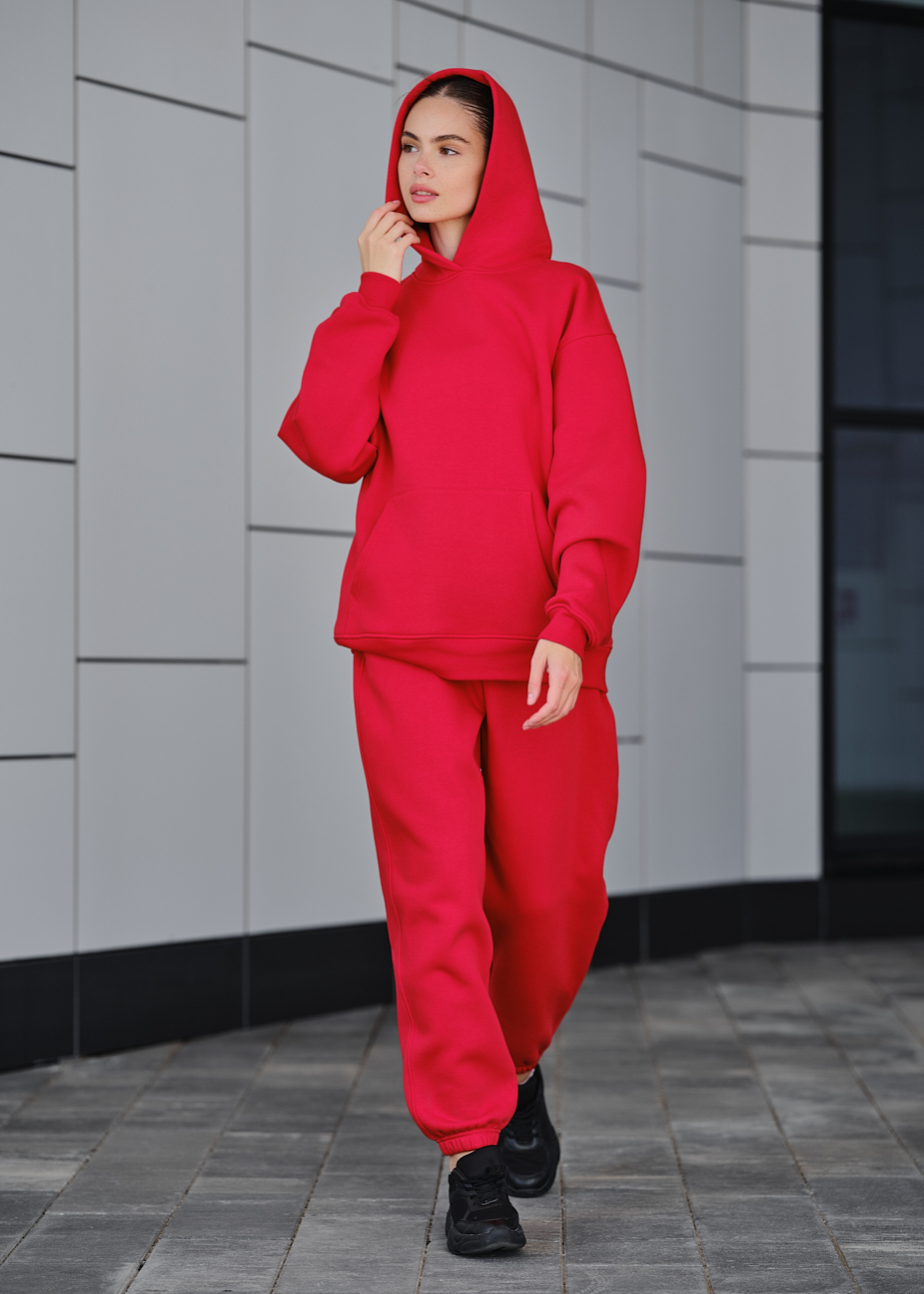 Costum de trening de damă Staff dix red fleece oversize