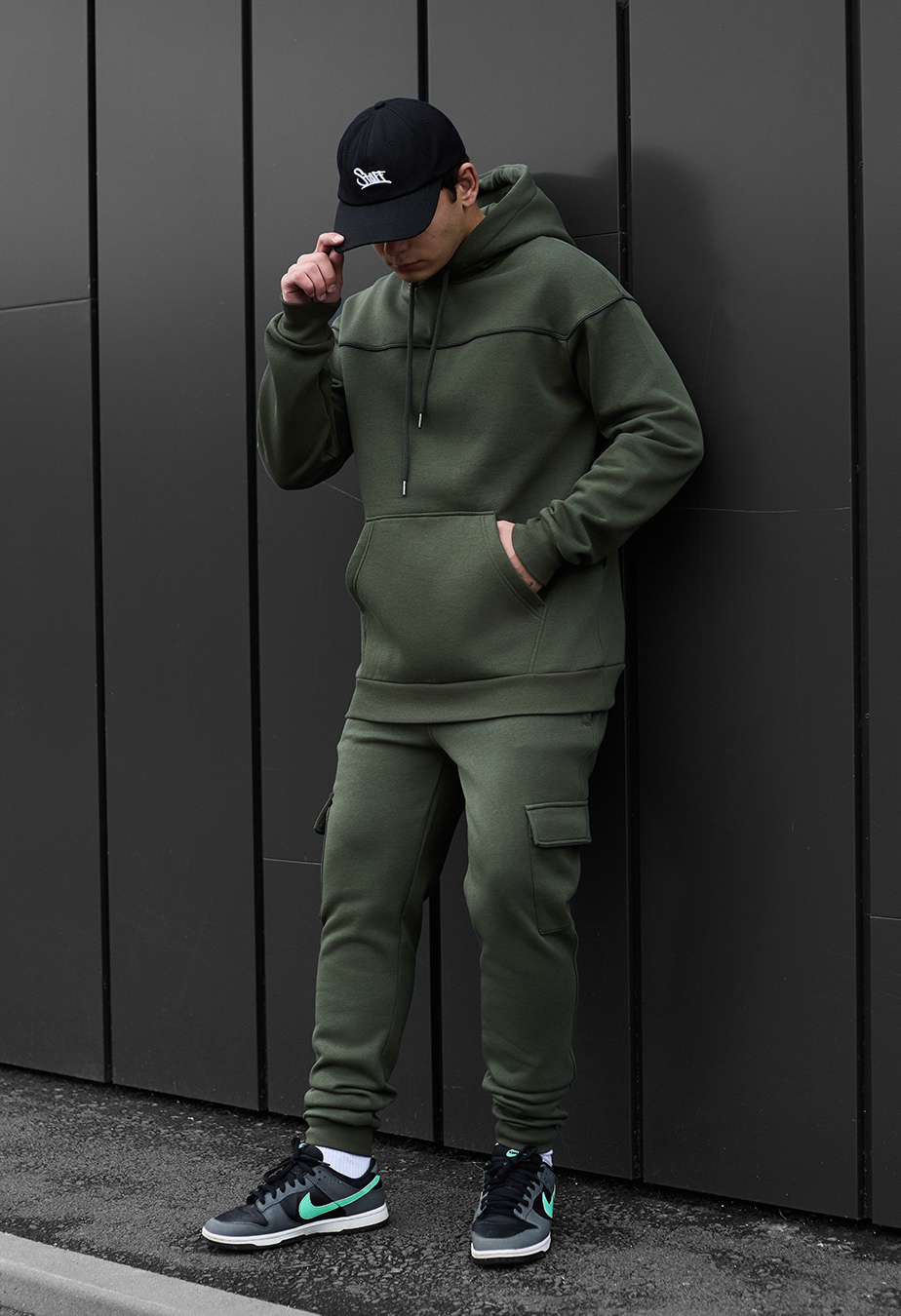 Costum de trening Staff col khaki cargo cant fleece