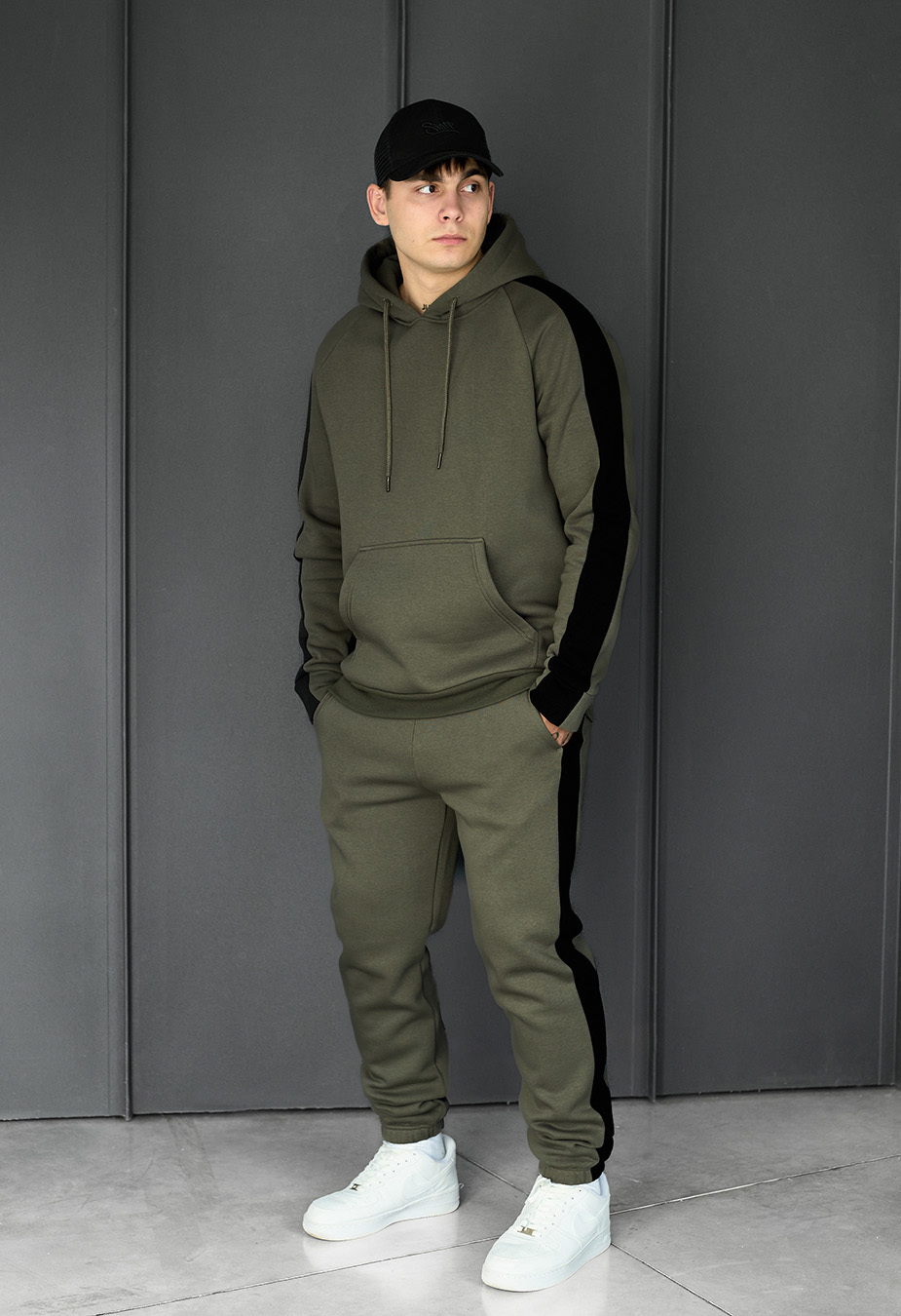 Costum de trening Staff lo khaki & black fleece