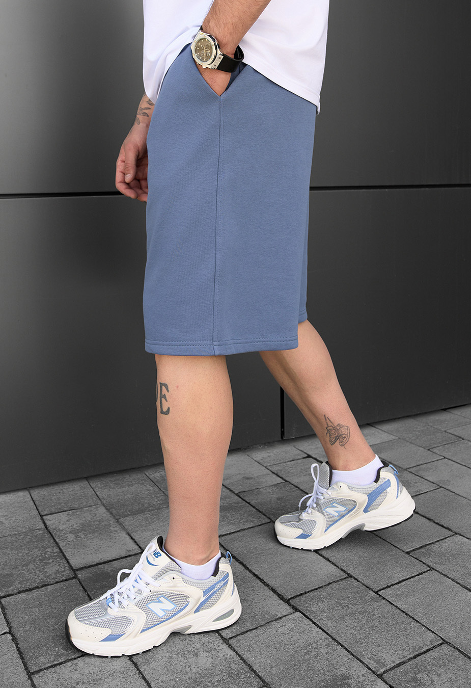 Pantaloni scurți tricotați Staff nes blue