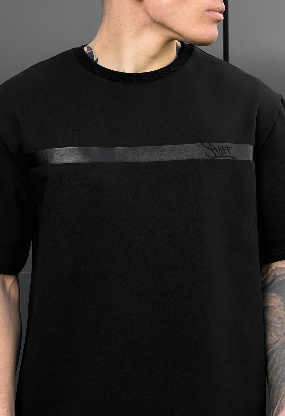 Set de vară tricou + pantaloni scurți Staff ra black oversize