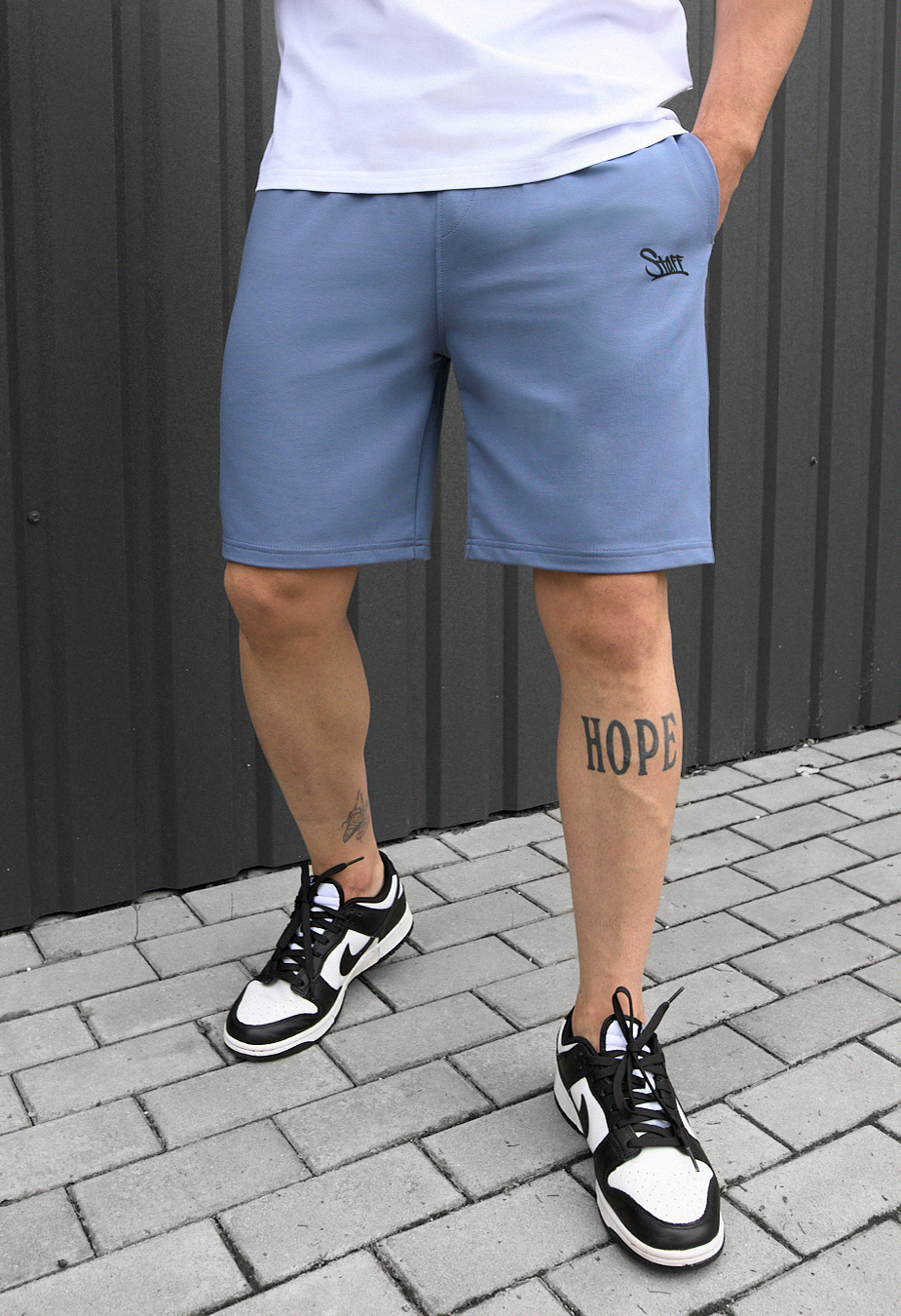 Pantaloni scurți tricotați Staff blue logo