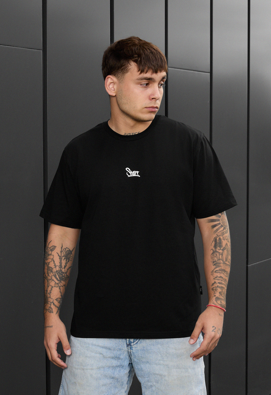 Tricou Staff black logo reflective