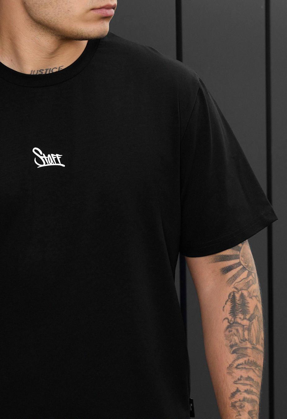 Tricou Staff black logo reflective