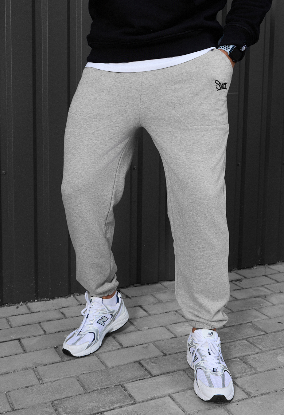 Pantaloni de trening Staff logo gray melange