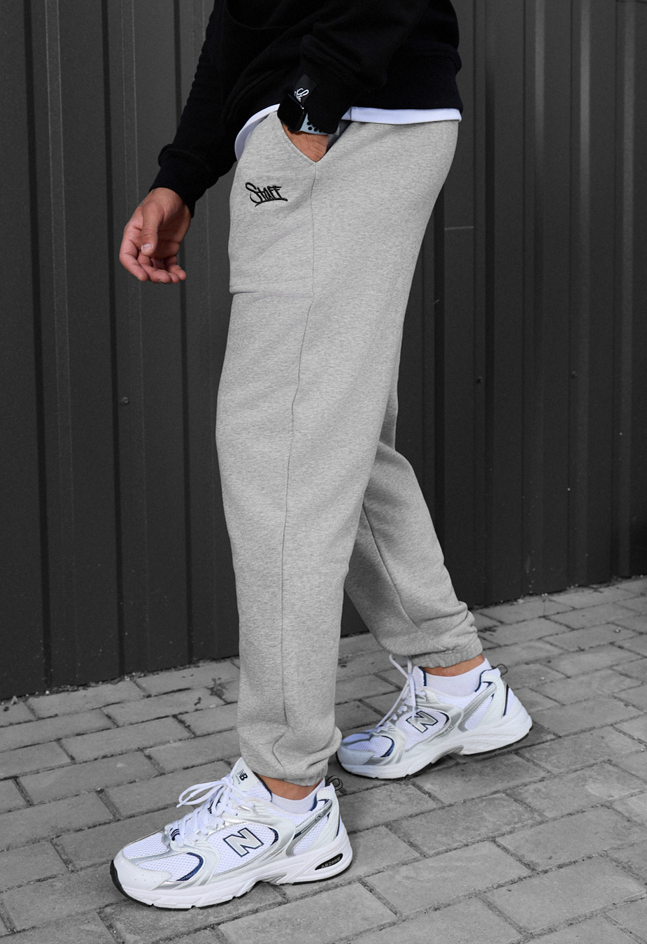 Pantaloni de trening Staff logo gray melange